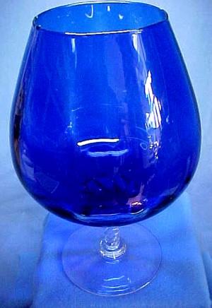 Cobalt Blue Large Snifter with Clear Twisted Stem Cobalt Blue Large Snifter with Clear Twisted Stem