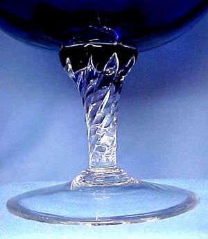 Cobalt Blue Large Snifter with Clear Twisted Stem Cobalt Blue Large Snifter with Clear Twisted Stem