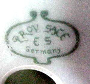 Vintage German China Compote, Luster with Hand Painted Scene Vintage German China Compote, Luster with Hand Painted Scene