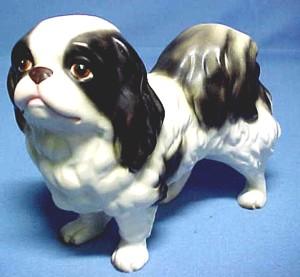 Vintage Japanese Chin Dog, Bisque Porcelain Vintage Japanese Chin Dog, Bisque Porcelain