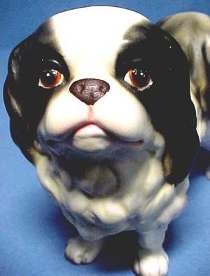 Vintage Japanese Chin Dog, Bisque Porcelain Vintage Japanese Chin Dog, Bisque Porcelain