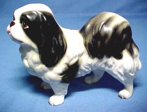 Vintage Japanese Chin Dog, Bisque Porcelain Vintage Japanese Chin Dog, Bisque Porcelain