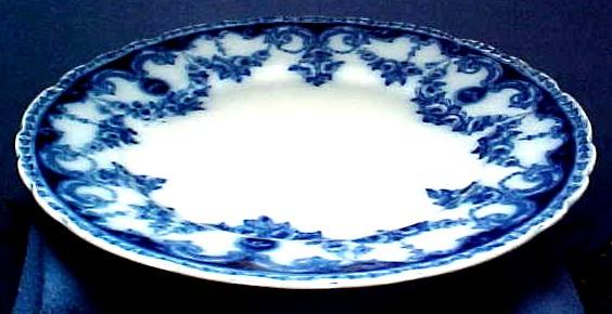 Vintage Staffordshire Flow Blue Plate with Swags of Roses Vintage Staffordshire Flow Blue Plate with Swags of Roses