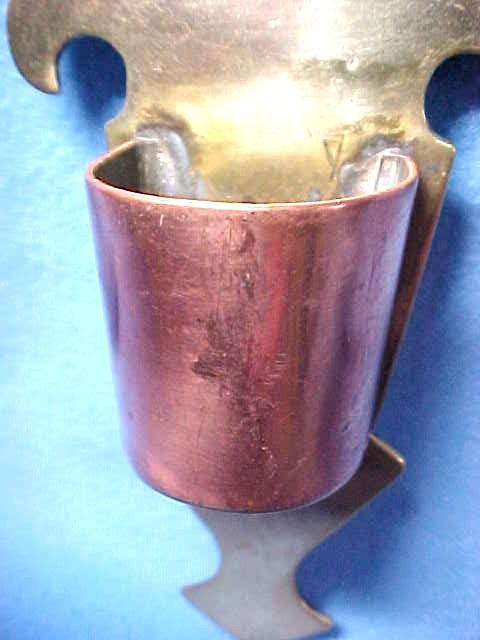 Wall Pocket Early 1800s Brass and Copper Match Holder Wall Pocket Early 1800s Brass and Copper Match Holder