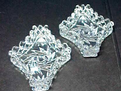 Pair Cut Crystal Pin Dishes or Pin Trays Pair Cut Crystal Pin Dishes or Pin Trays