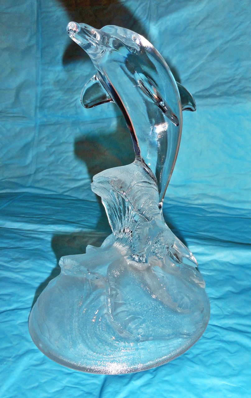 dolphin glass statue