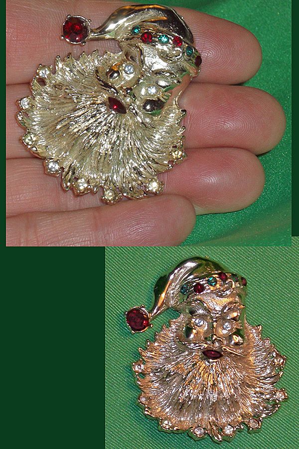 Santa Claus Rhinestone Brooch Santa Claus Rhinestone Brooch