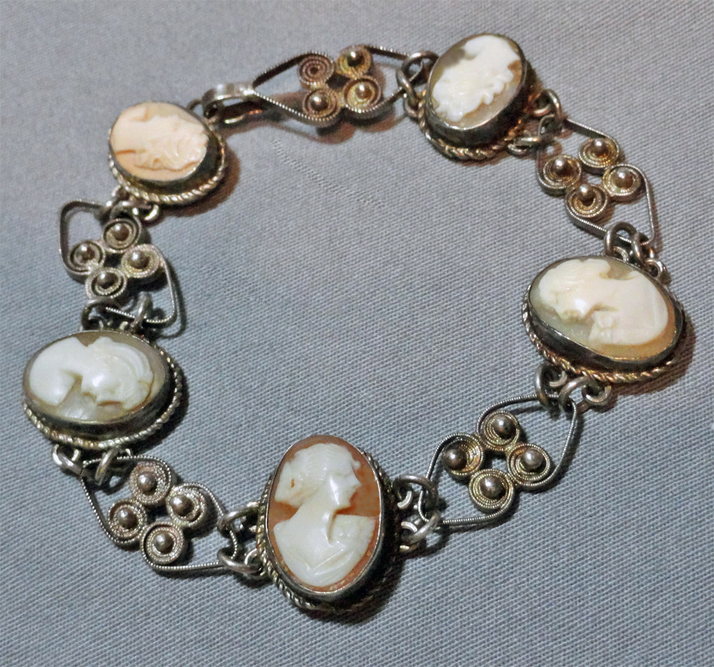 Antique 800 Silver Gilt Carved Shell Cameo Bracelet From Fransfinds On Ruby Lane 5591