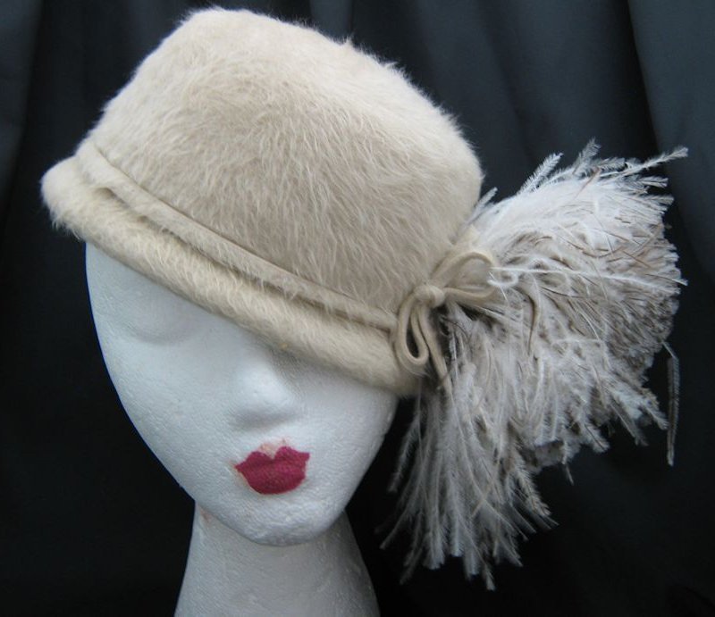 Merrimac Merri-Soie Felt and Ostrich Feather Hat Merrimac Merri-Soie Felt and Ostrich Feather Hat