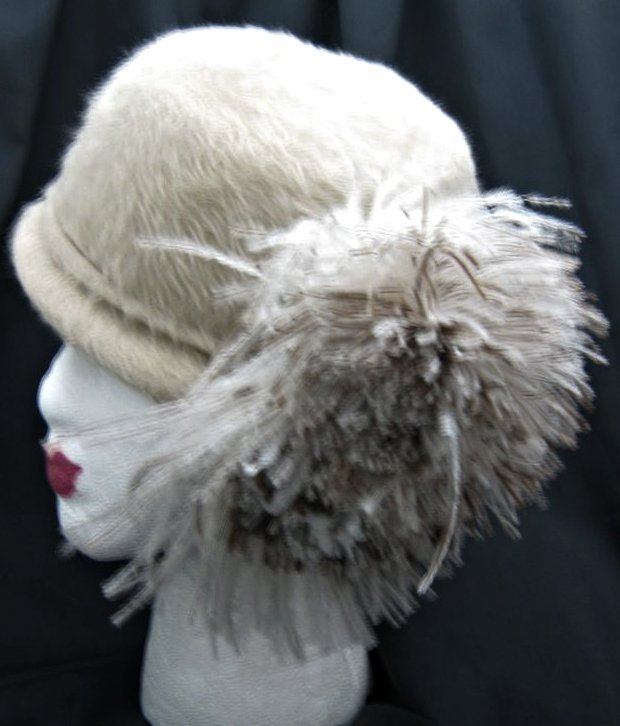Merrimac Merri-Soie Felt and Ostrich Feather Hat Merrimac Merri-Soie Felt and Ostrich Feather Hat