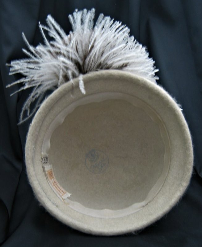 Merrimac Merri-Soie Felt and Ostrich Feather Hat Merrimac Merri-Soie Felt and Ostrich Feather Hat