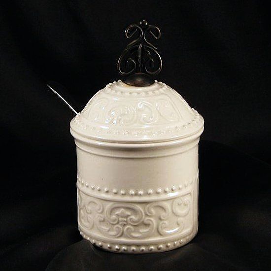 Signed Ceramic Condiment Jar "Georges Briard" Signed Ceramic Condiment Jar "Georges Briard"