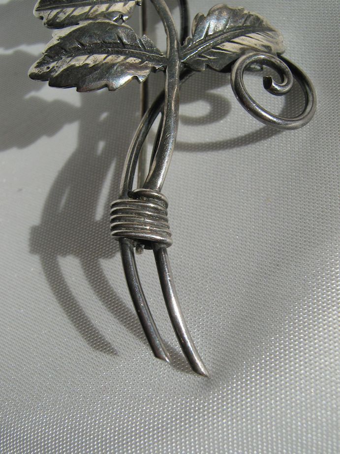 Large Sterling Silver Rose Brooch Large Sterling Silver Rose Brooch