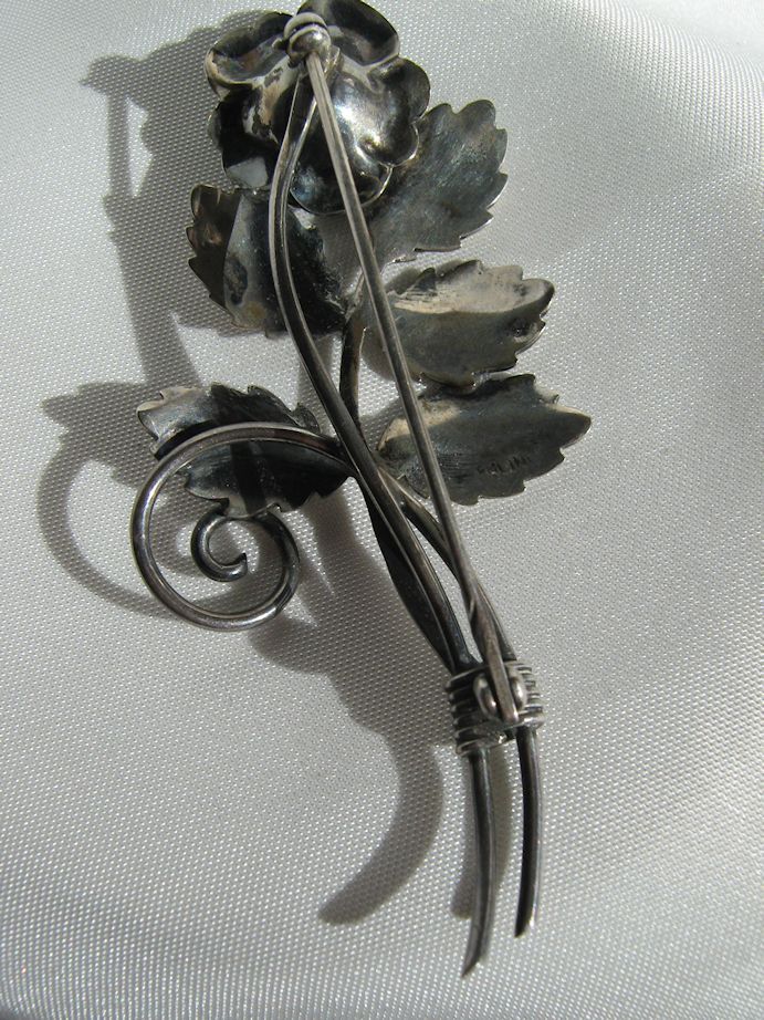 Large Sterling Silver Rose Brooch Large Sterling Silver Rose Brooch