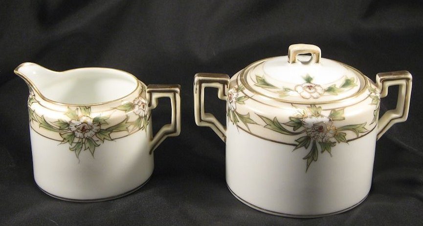 Nippon Porcelain Sugar Bowl and Creamer Nippon Porcelain Sugar Bowl and Creamer