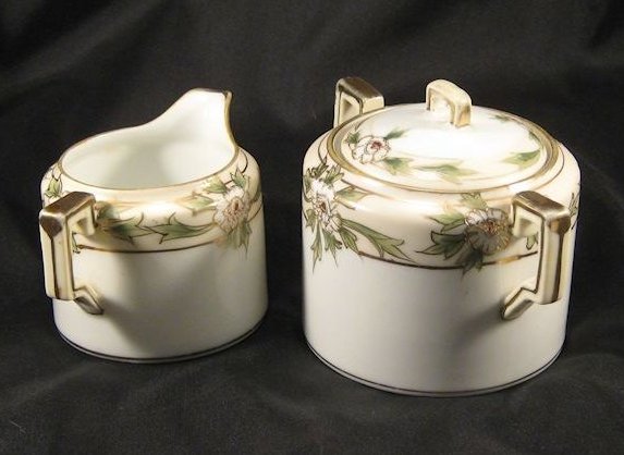 Nippon Porcelain Sugar Bowl and Creamer Nippon Porcelain Sugar Bowl and Creamer