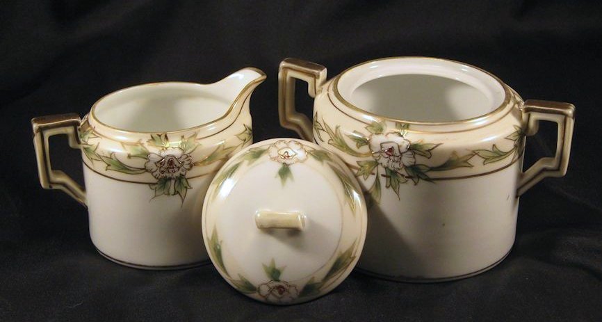 Nippon Porcelain Sugar Bowl and Creamer Nippon Porcelain Sugar Bowl and Creamer