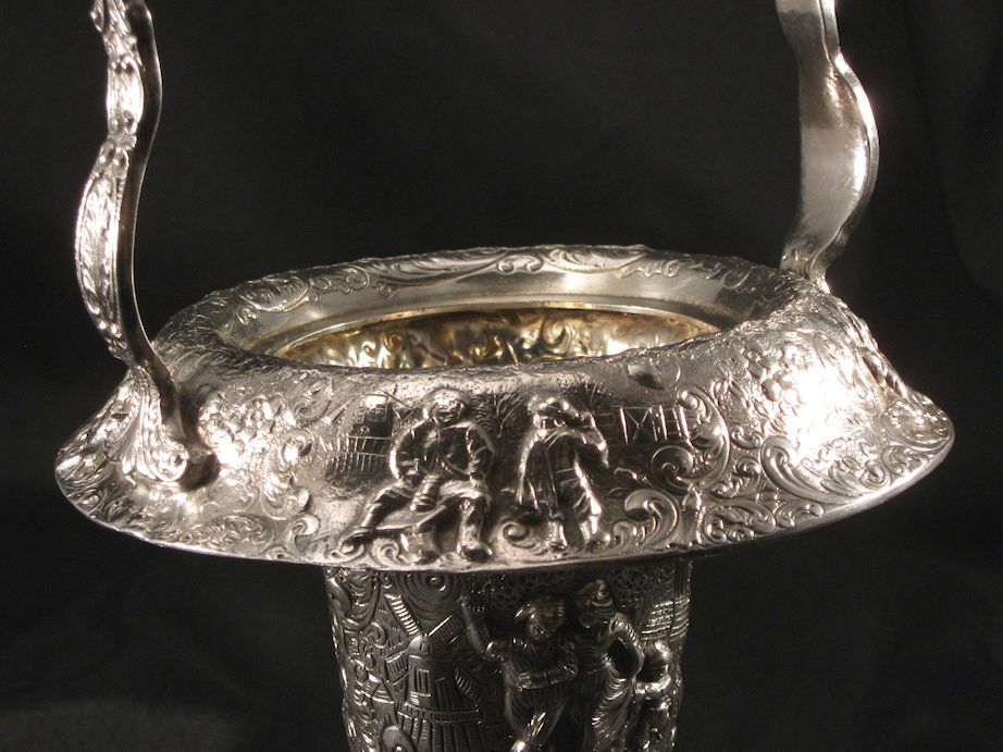 Antique Silver Brides Basket Antique Silver Brides Basket