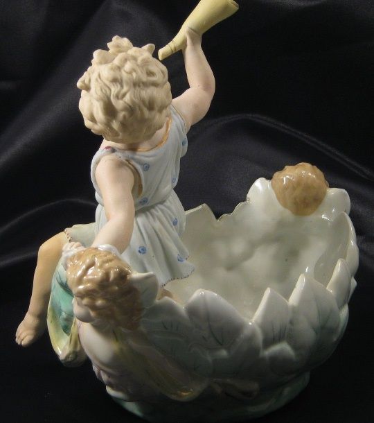 Porcelain Figural Center Piece Bowl Porcelain Figural Center Piece Bowl