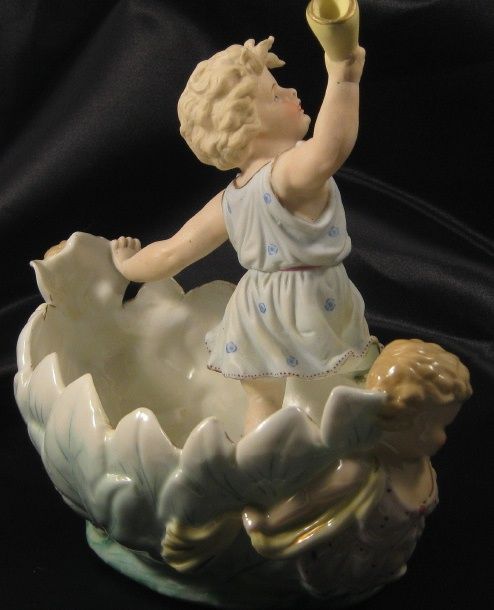 Porcelain Figural Center Piece Bowl Porcelain Figural Center Piece Bowl