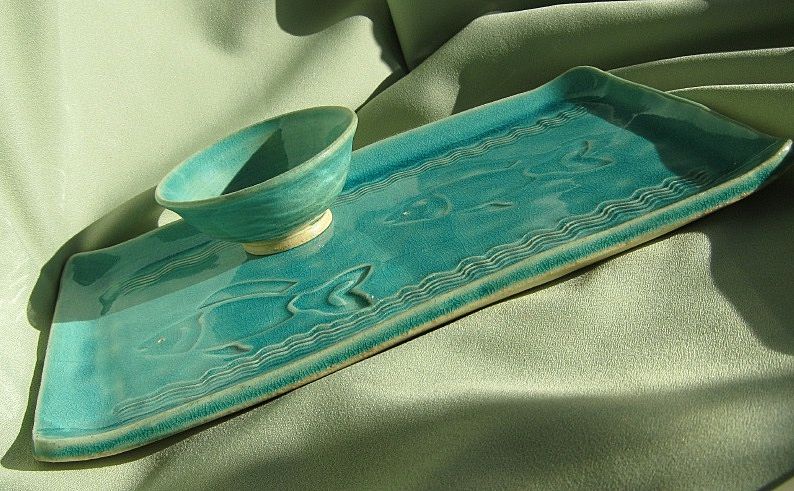 Sushi Incised Plates & Tea Cups Sushi Incised Plates & Tea Cups
