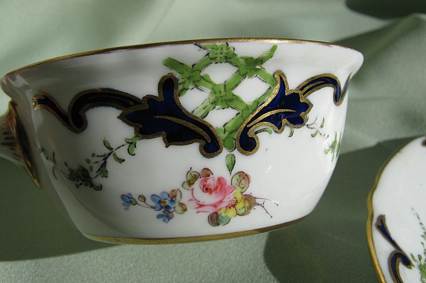 1903 Porcelain Porringer Bowl & Saucer - Ca. 1903 Porcelain Porringer Bowl & Saucer - Ca.