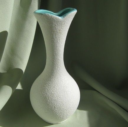 Retro Pottery Vase - Turquoise Glazed Interior Retro Pottery Vase - Turquoise Glazed Interior