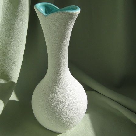 Retro Pottery Vase - Turquoise Glazed Interior Retro Pottery Vase - Turquoise Glazed Interior