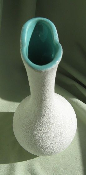Retro Pottery Vase - Turquoise Glazed Interior Retro Pottery Vase - Turquoise Glazed Interior