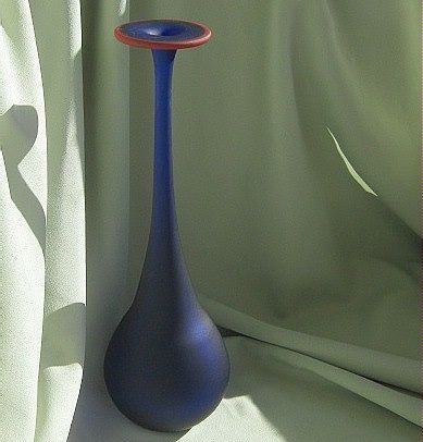 Cobalt Satin Art Glass Vase - Fun * Fun * Fun! Cobalt Satin Art Glass Vase - Fun * Fun * Fun!