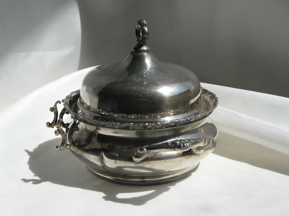 Antique Butter Bowl - Quadruple Silver Plated Antique Butter Bowl - Quadruple Silver Plated