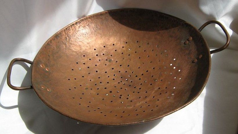 Large Hammered Copper Sieve Large Hammered Copper Sieve