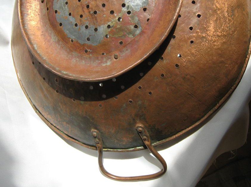 Large Hammered Copper Sieve Large Hammered Copper Sieve