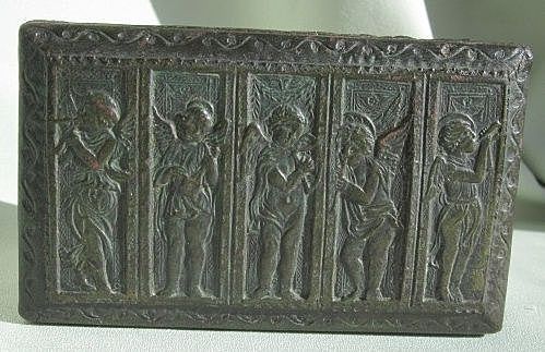 Leather Embossed Casket - Angels Leather Embossed Casket - Angels