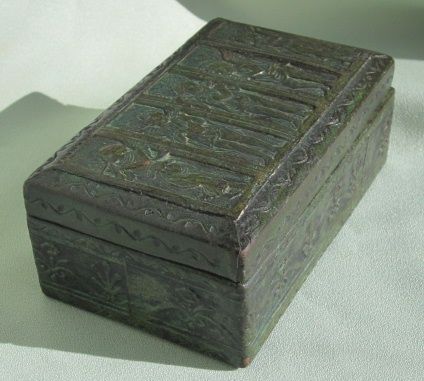 Leather Embossed Casket - Angels Leather Embossed Casket - Angels