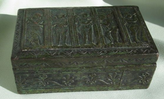 Leather Embossed Casket - Angels Leather Embossed Casket - Angels