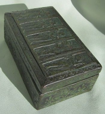 Leather Embossed Casket - Angels Leather Embossed Casket - Angels