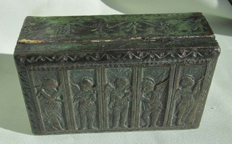 Leather Embossed Casket - Angels Leather Embossed Casket - Angels