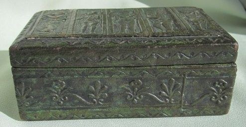 Leather Embossed Casket - Angels Leather Embossed Casket - Angels