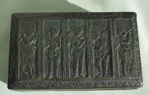Leather Embossed Casket - Angels Leather Embossed Casket - Angels