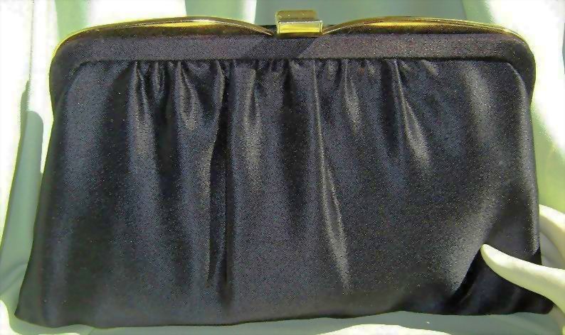 Classic Black Satin Clutch Purse by Ideal Classic Black Satin Clutch Purse by Ideal