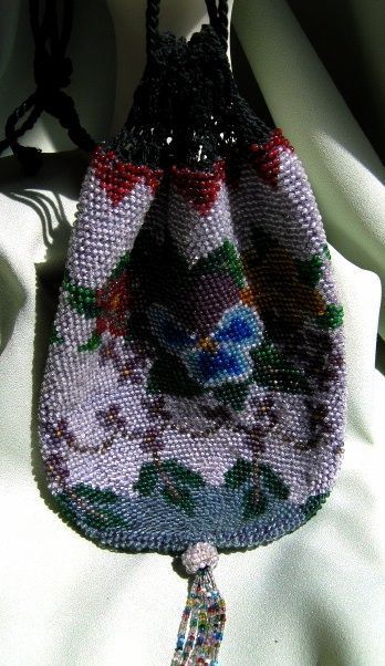 Beaded Drawstring Purse with Tassel Beaded Drawstring Purse with Tassel