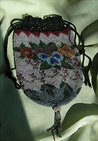 Beaded Drawstring Purse with Tassel Beaded Drawstring Purse with Tassel