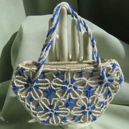 Glass Beaded & Satin Purse Glass Beaded & Satin Purse