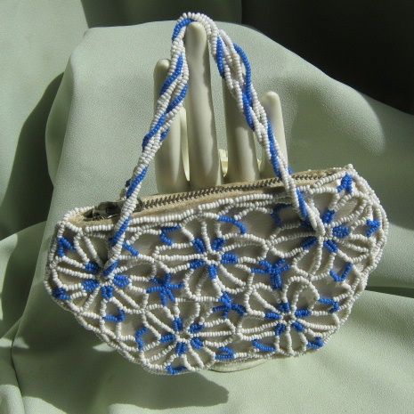Glass Beaded & Satin Purse Glass Beaded & Satin Purse