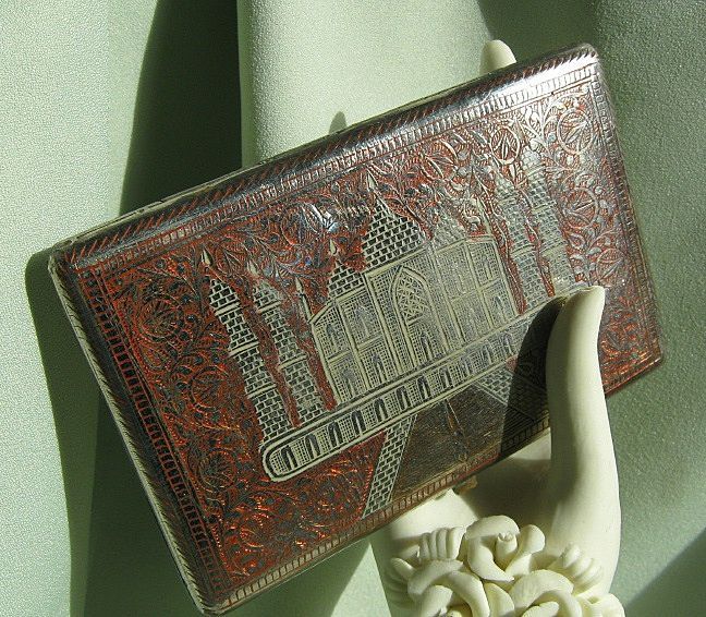 Engraved Taj Mahal Cigarette Case Engraved Taj Mahal Cigarette Case