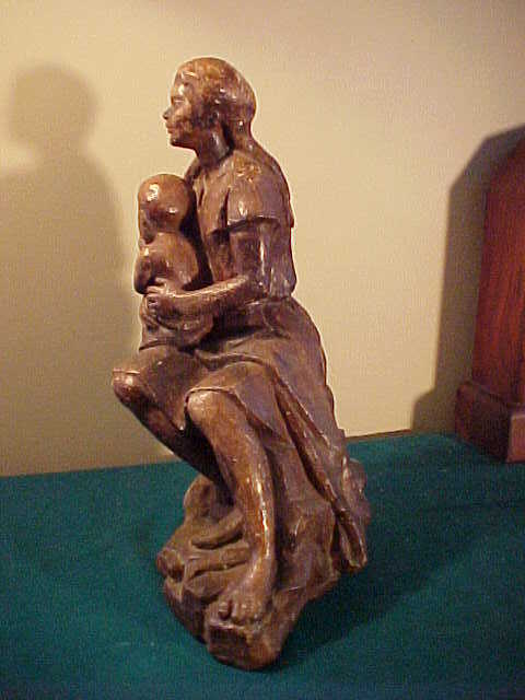 Interesting Vintage Quality Plaster Statue of Woman & Child Interesting Vintage Quality Plaster Statue of Woman & Child