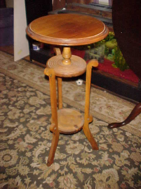 Neat 1800's 3 Legged Candlestand-Unusual and Butternut Wood Neat 1800's 3 Legged Candlestand-Unusual and Butternut Wood
