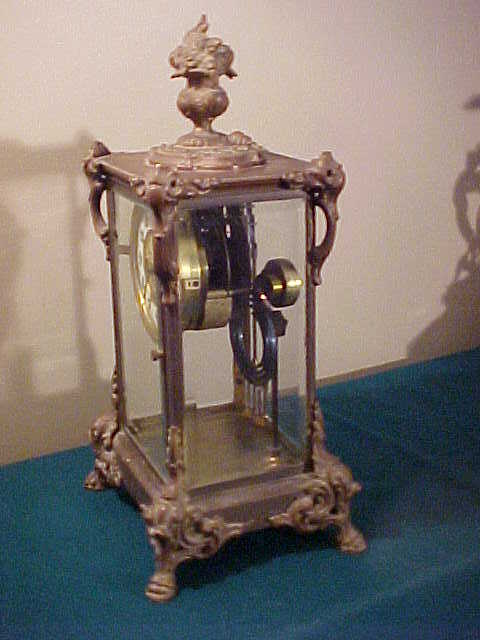 Excellent Ornate and Rare Gilbert Crystal Regulator 8-Day Clock Excellent Ornate and Rare Gilbert Crystal Regulator 8-Day Clock