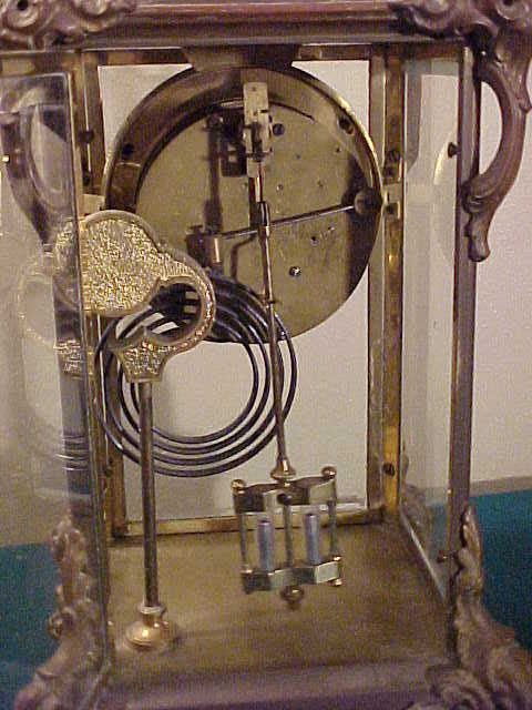 Excellent Ornate and Rare Gilbert Crystal Regulator 8-Day Clock Excellent Ornate and Rare Gilbert Crystal Regulator 8-Day Clock